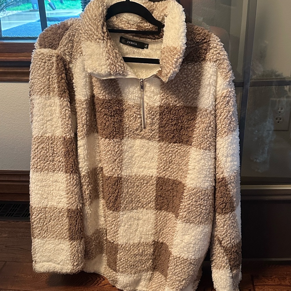 Cozy Brown and Cream Sherpa Jacket